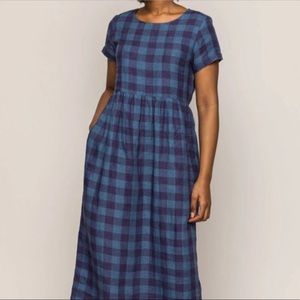 Pyne & Smith blue and purple checked maxi dress, size small
